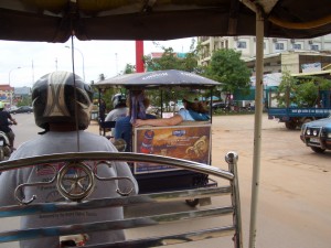 CIMG0184 Tuk Tuks on the Road To Bakong Technical College