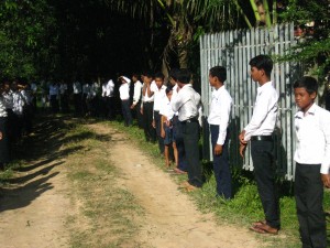 The kids waiting to greet us.