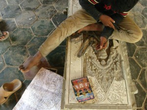 A beautiful carving done by a young boy.