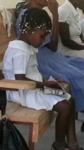 Attending church outside Port au Prince