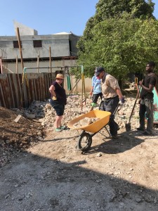 The wheelbarrow was our best friend!