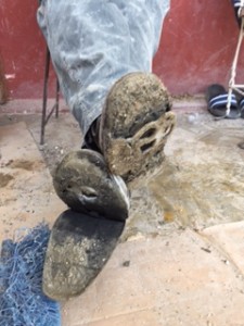 Widit's shoes after a hard day's work